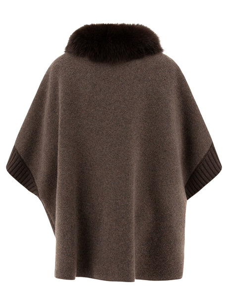 GIOVI Luxurious Mocha Wool-Cashmere Poncho