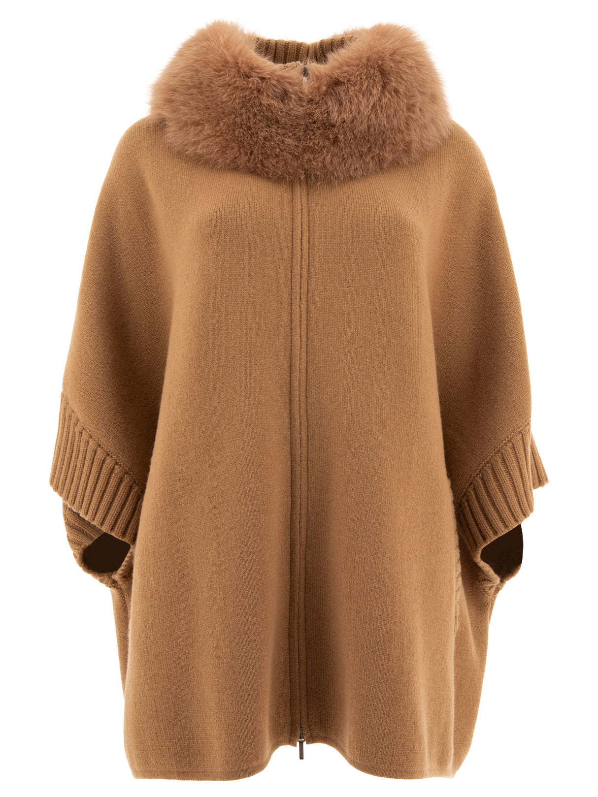 GIOVI Luxurious Beige Wool-Cashmere Poncho