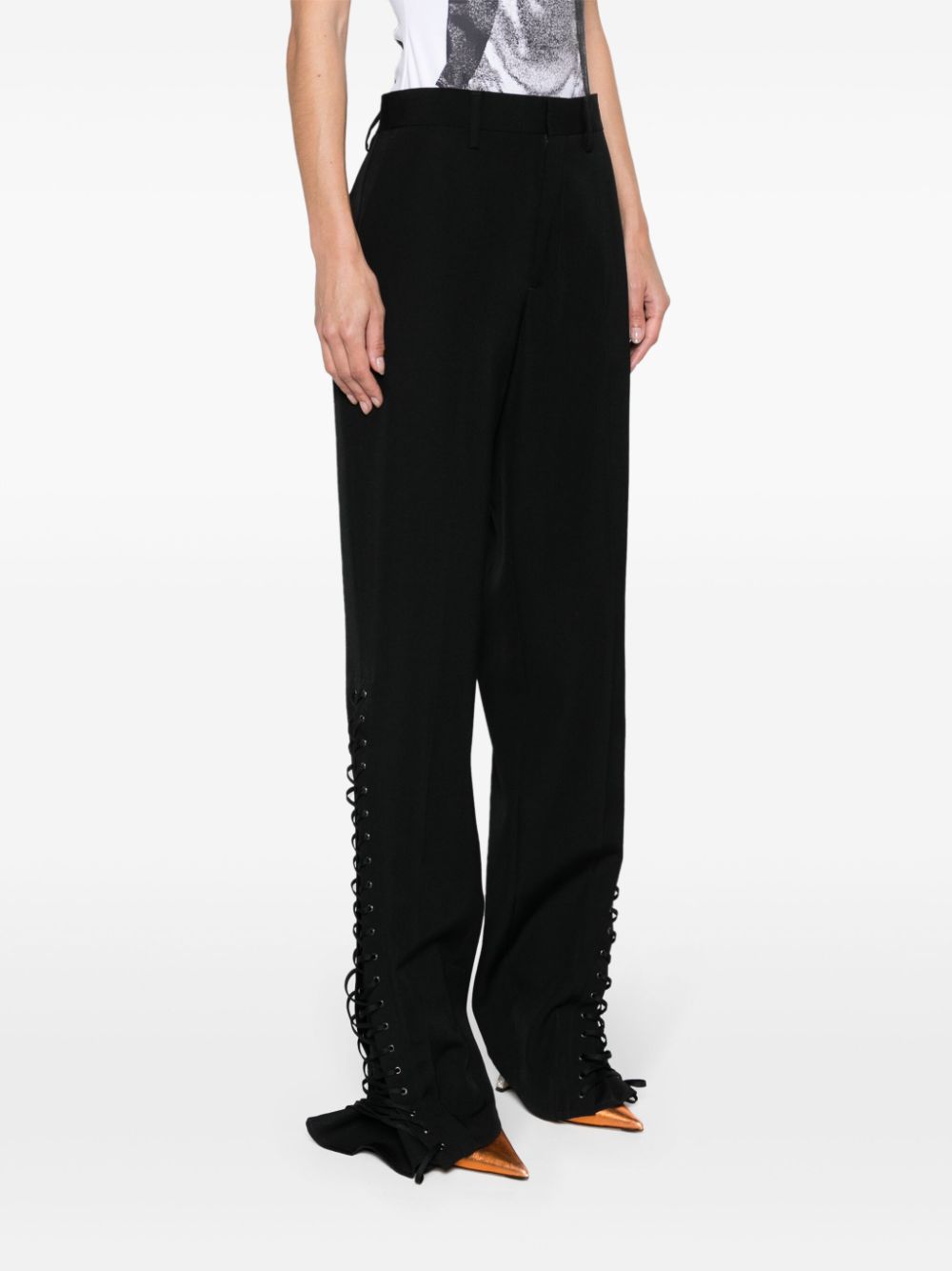 JEAN PAUL GAULTIER Women's Black Straight Pants - 24SS Collection