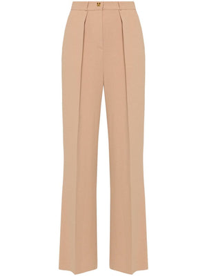 ELISABETTA FRANCHI Emblem Crepe Straight Trousers for Women - FW24