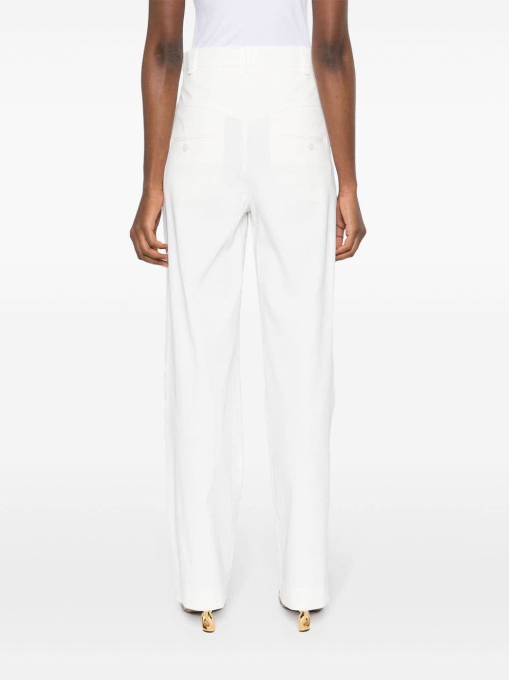 ISABEL MARANT High-Waisted White Wide Leg Trousers for Women