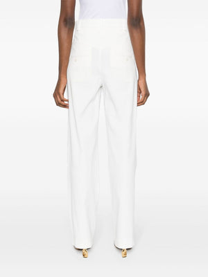 ISABEL MARANT High-Waisted White Wide Leg Trousers for Women