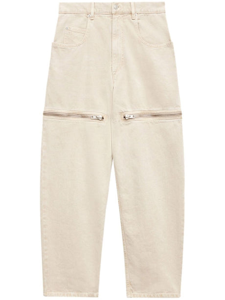 ISABEL MARANT ETOILE Effortlessly Chic Beige Pants with Zip Opening