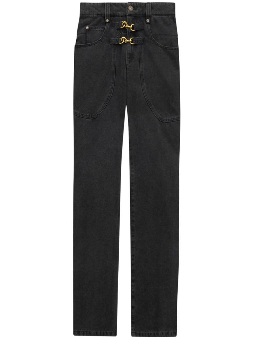 ISABEL MARANT Cotton Blend Denim Front Button Pants