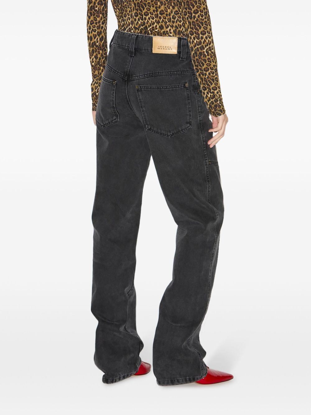 ISABEL MARANT Cotton Blend Denim Front Button Pants