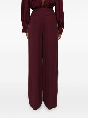 ELISABETTA FRANCHI Marine Straight Pants with Golden Logo