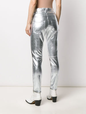 ISABEL MARANT ETOILE 2024 Women's Straight Pants in Silver for 20SS Season