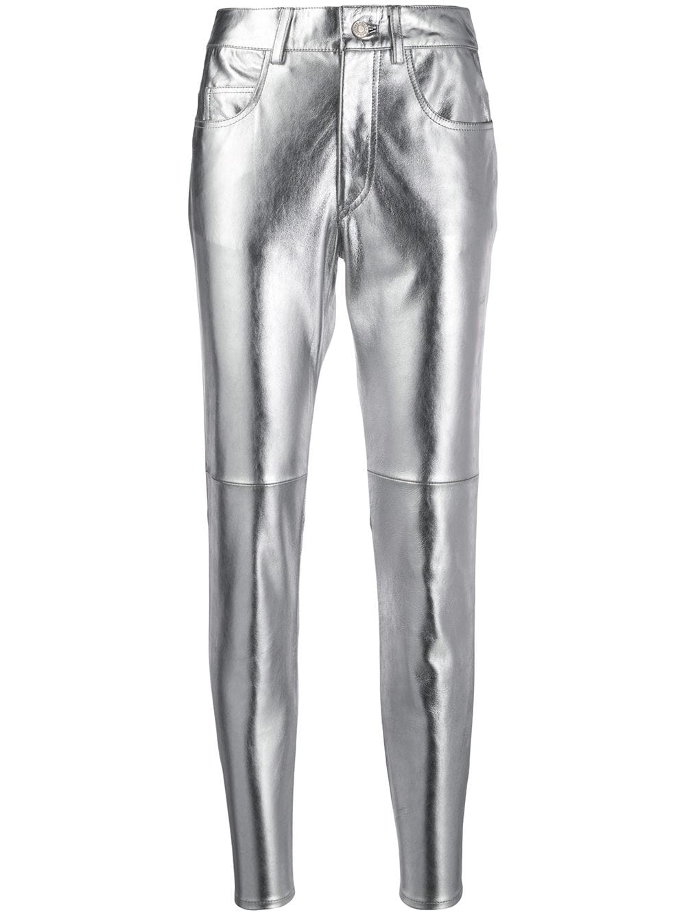 ISABEL MARANT ETOILE 2024 Women's Straight Pants in Silver for 20SS Season