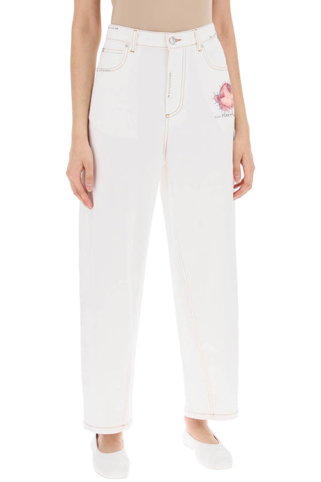 MARNI White Logo Application Jeans for Women