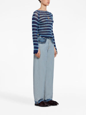 MARNI Blue Denim Jeans with Contrast Stitching Details