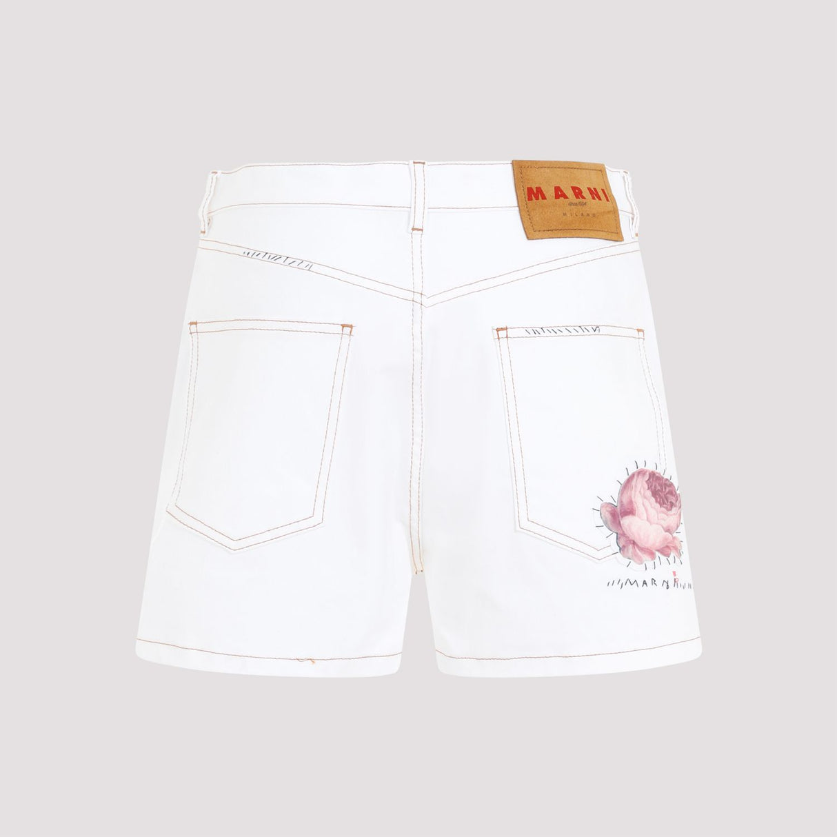 MARNI White Cotton Five-Pocket Trousers for Women