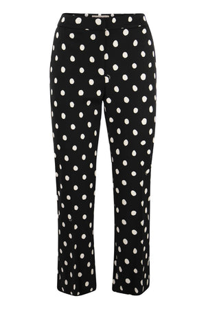 MARNI Black Polka Dot Viscose Ankle-Length Trousers for Women