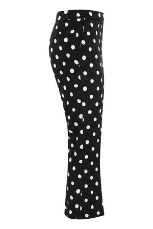 MARNI Black Polka Dot Viscose Ankle-Length Trousers for Women