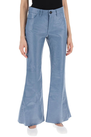 MARNI Aqua Flared Leather Pants for Women - SS24 Collection