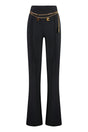 ELISABETTA FRANCHI Stretch Crepe Palazzo Trousers with Belt