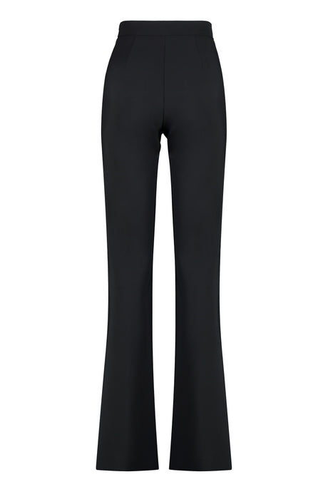 ELISABETTA FRANCHI Stretch Crepe Palazzo Trousers with Belt