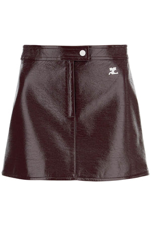 COURREGÈS Classic Flared Vinyl Effect Mini Skirt