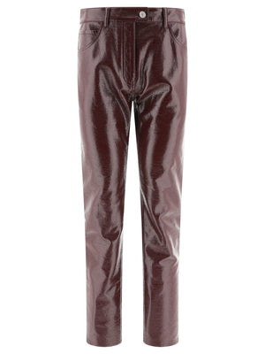 COURREGÈS Burgundy 5-Pocket Vinyl Pants for Women - SS24 Collection