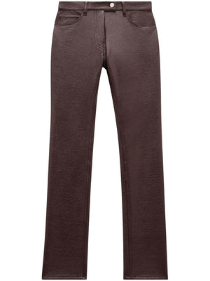 COURREGÈS Burgundy 5-Pocket Vinyl Pants for Women - SS24 Collection