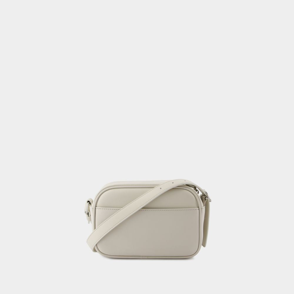 COURREGÈS Mini Gray Leather Crossbody Bag