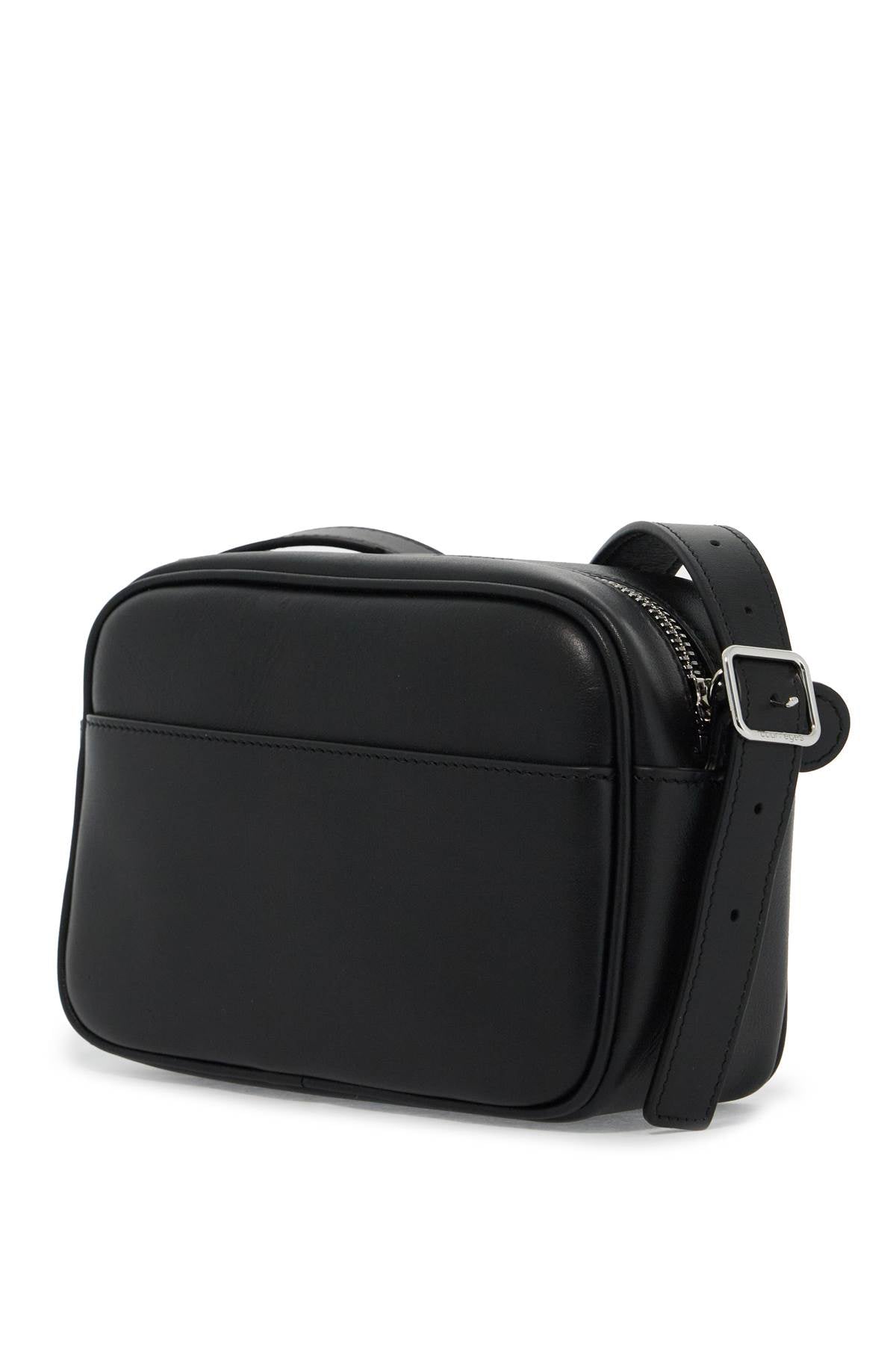 COURREGÈS Elegant Mini Camera Crossbody in Black Leather