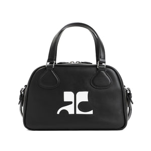 COURREGÈS Elegant Mini Box Handbag in Monochrome Leather