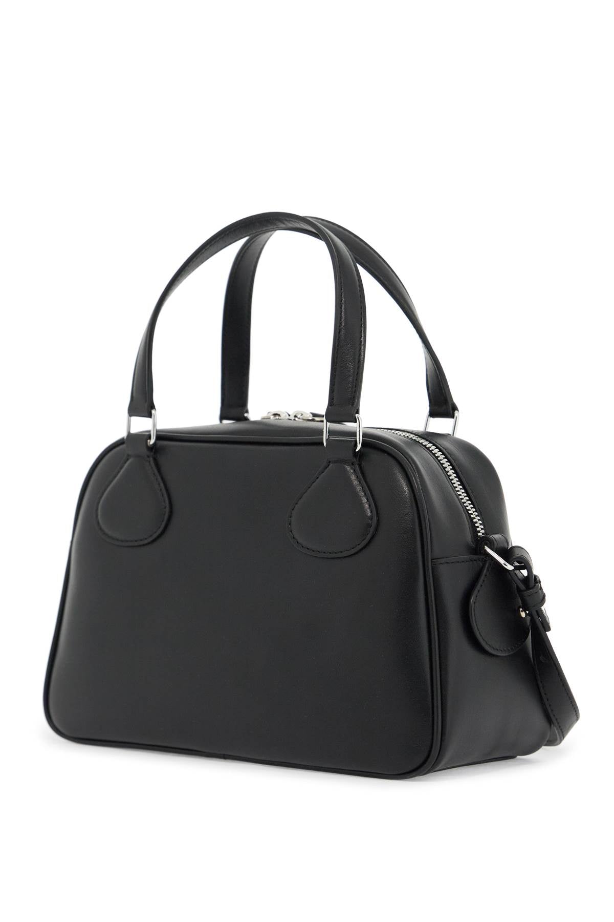 COURREGÈS Elegant Mini Box Handbag in Monochrome Leather