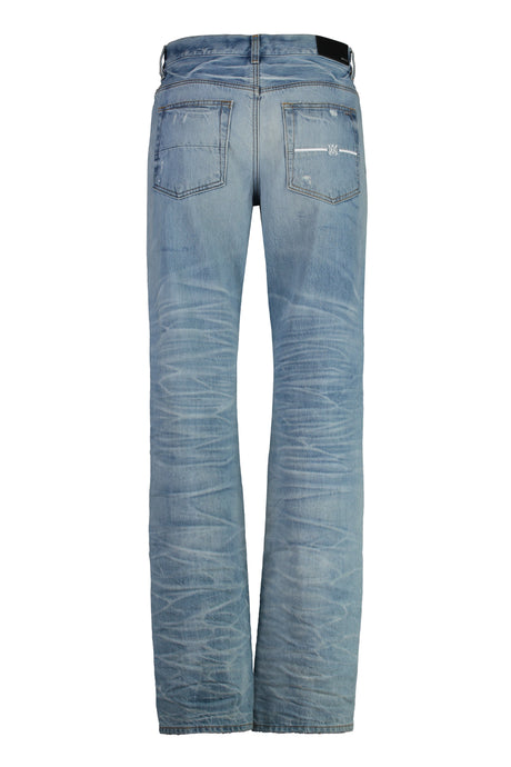 AMIRI Destroyed Effect 5-Pocket Straight-Leg Jeans for Men