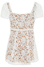 SELF-PORTRAIT Elegant Floral Lace Mini Dress with Belt