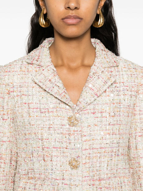 SELF-PORTRAIT Elegant Multicolor Tweed Bouclé Jacket