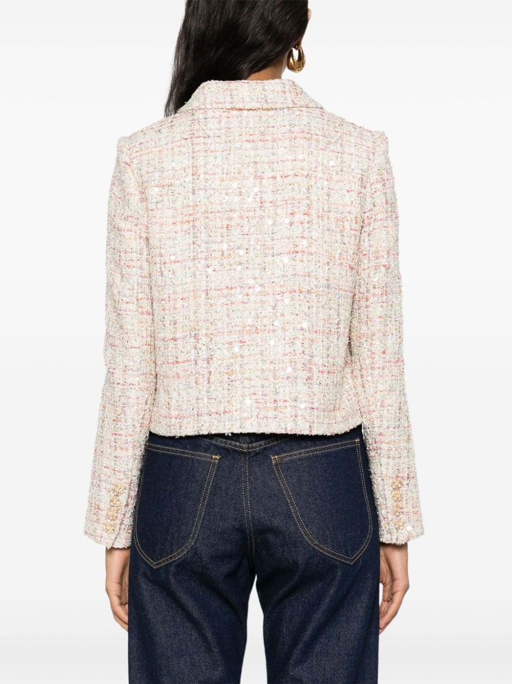 SELF-PORTRAIT Elegant Multicolor Tweed Bouclé Jacket