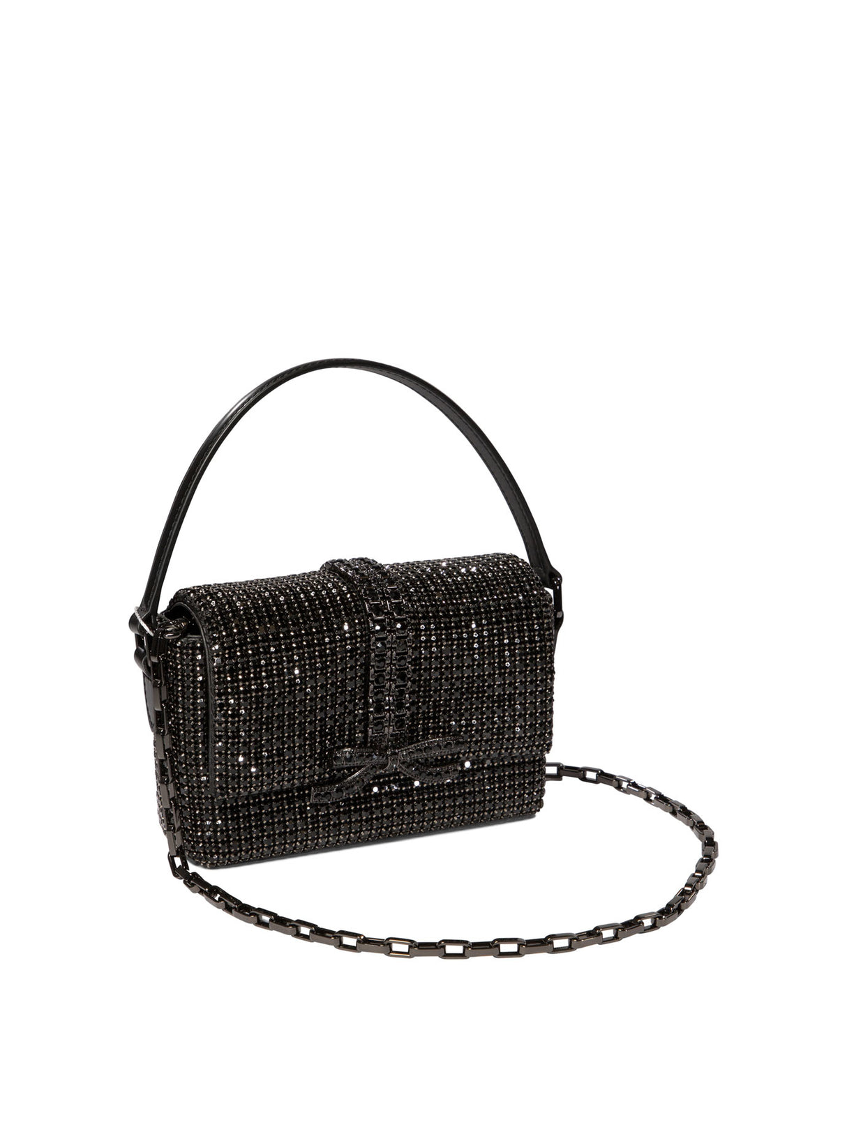 SELF-PORTRAIT Mini Black Rhinestone Shoulder Bag