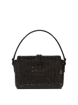 SELF-PORTRAIT Mini Black Rhinestone Shoulder Bag