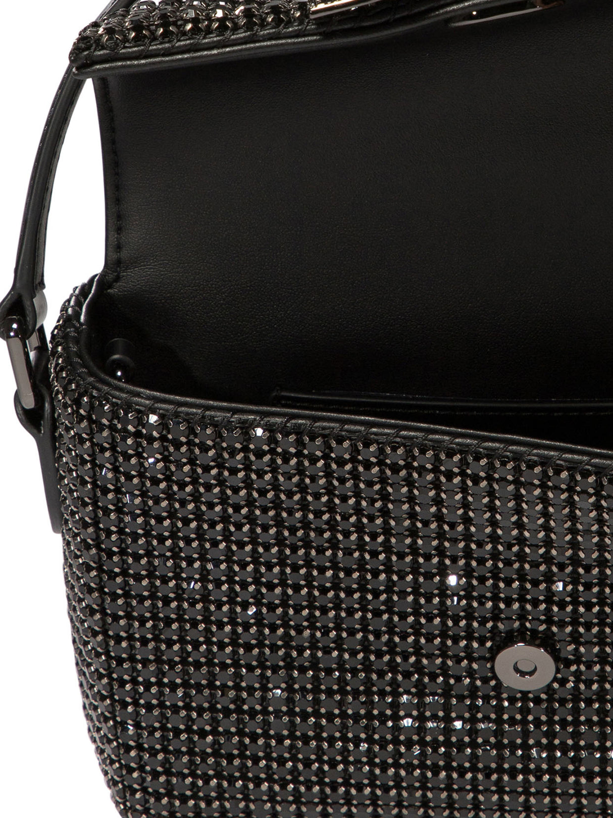 SELF-PORTRAIT Mini Black Rhinestone Shoulder Bag