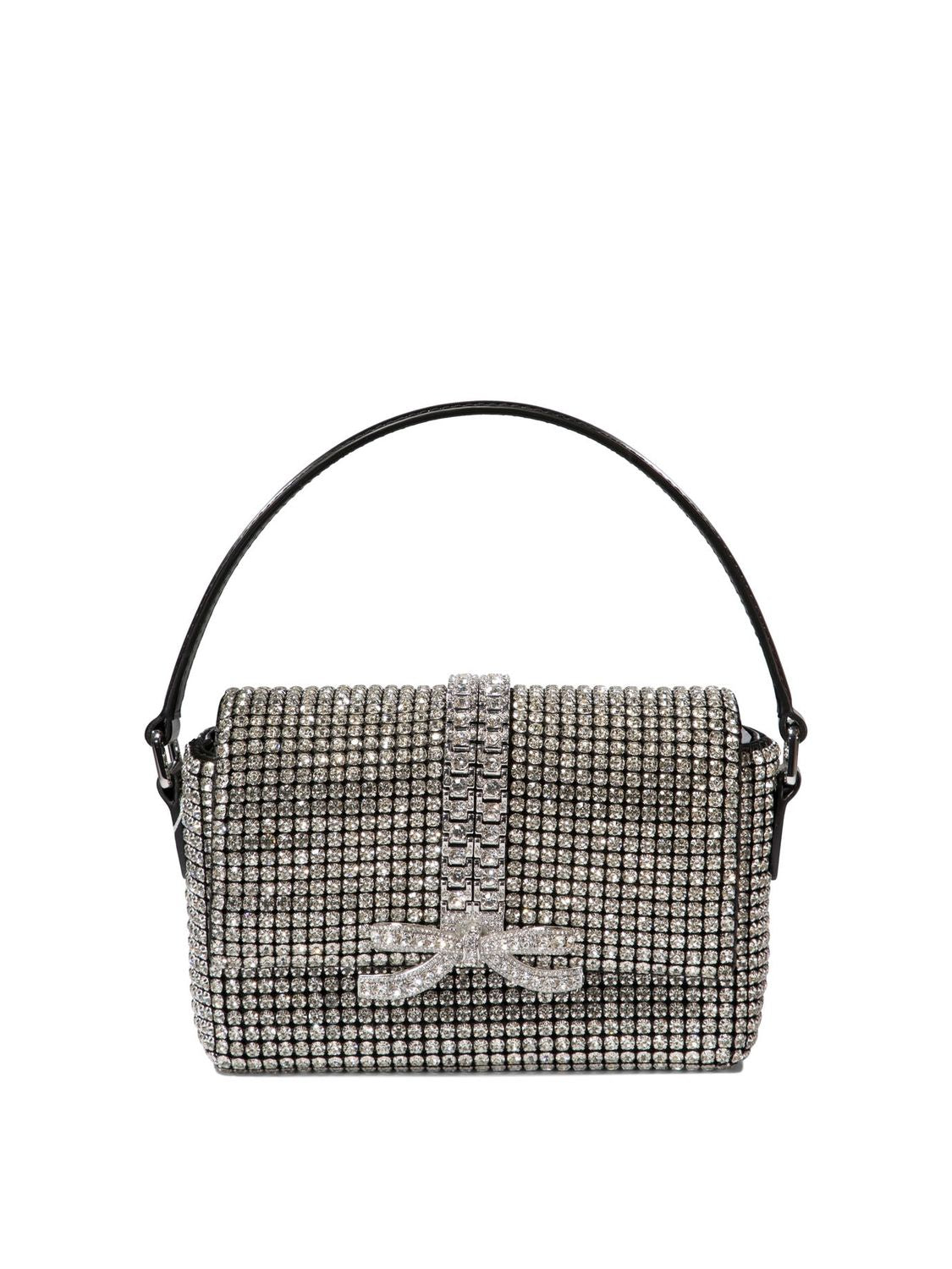 SELF-PORTRAIT Mini Chainmail Shoulder Handbag in Silver