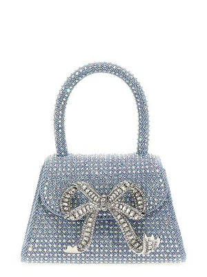 SELF-PORTRAIT Mini Rhinestone Denim Handbag - Stylish & Chic