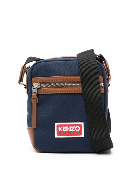 KENZO Navy Cotton Messenger Bag for Men - SS24 Collection