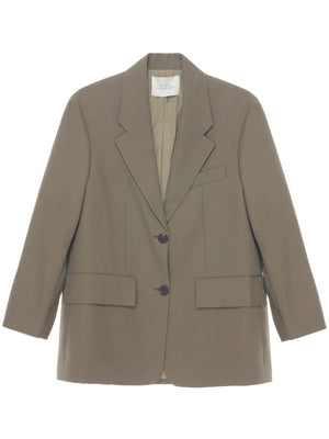 STUDIO NICHOLSON Women's Wool Single-Breasted Blazer Jacket - Taupe