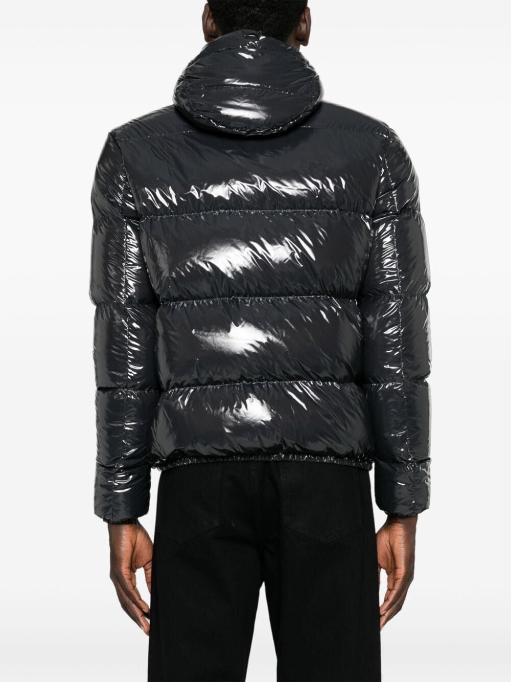 HERNO Luxury Glossy Bomber Jacket with Down Fill