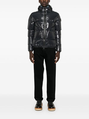 HERNO Luxury Glossy Bomber Jacket with Down Fill