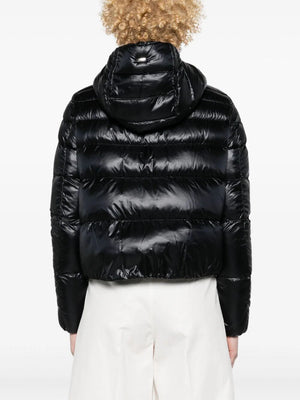 HERNO Luxurious Black Hooded Puffer Jacket