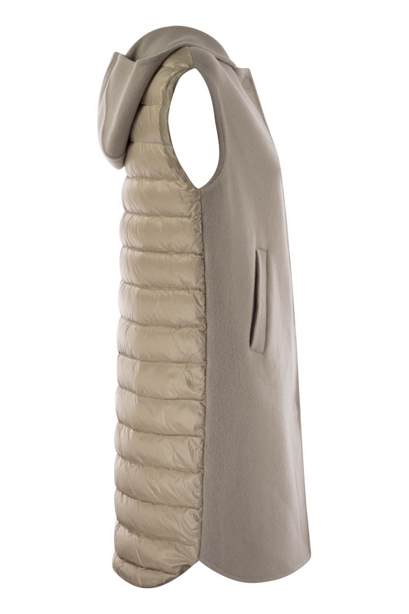 HERNO Elegant Sleeveless Wool Blend Hooded Vest