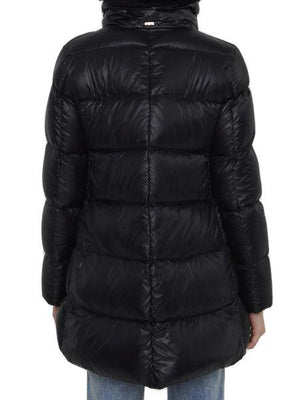 HERNO Feather Jacket with Fur Collar