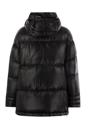 HERNO Luxurious Silk-Feel Oversized Hooded Down Jacket