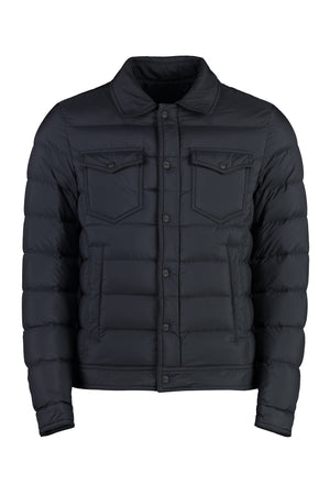 HERNO Men's Padded Jacket with Snaps and Shirt Style Collar