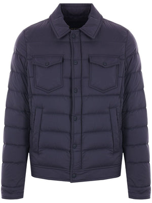 HERNO Navy Blue Quilted Down Jacket