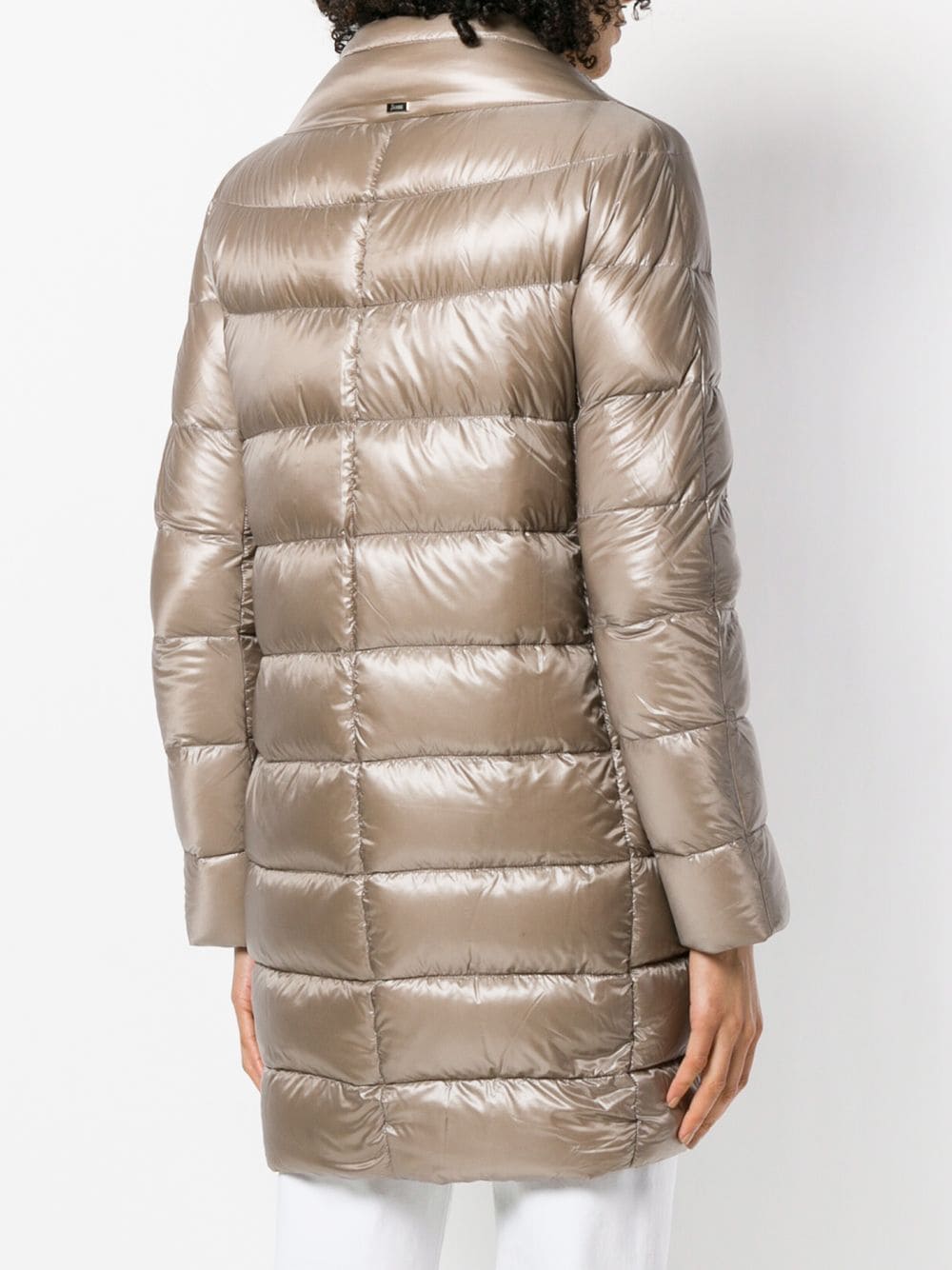 HERNO Dove Grey Midi Puffer Jacket