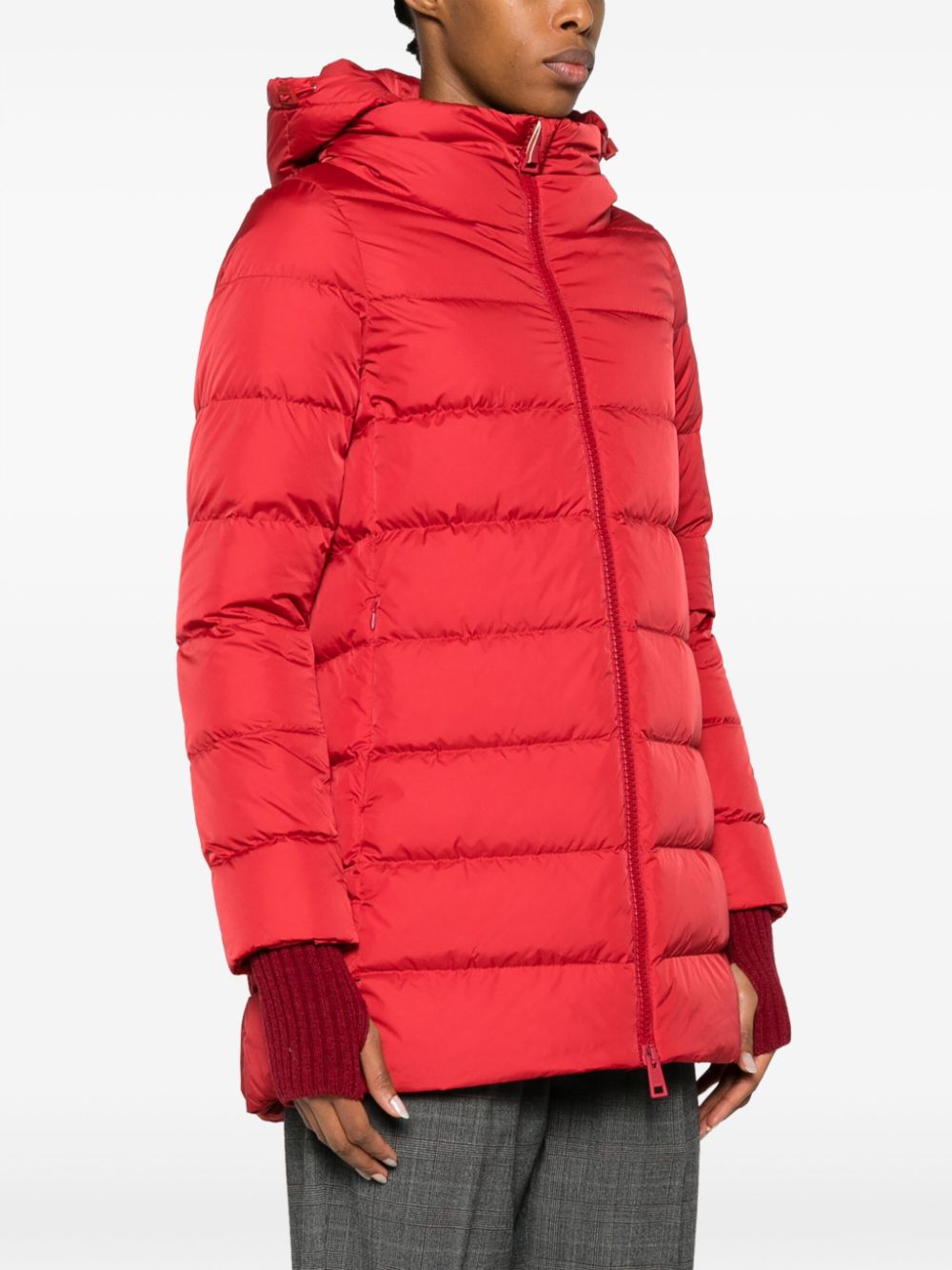 HERNO Women's Midi Down Jacket with Detachable Hood