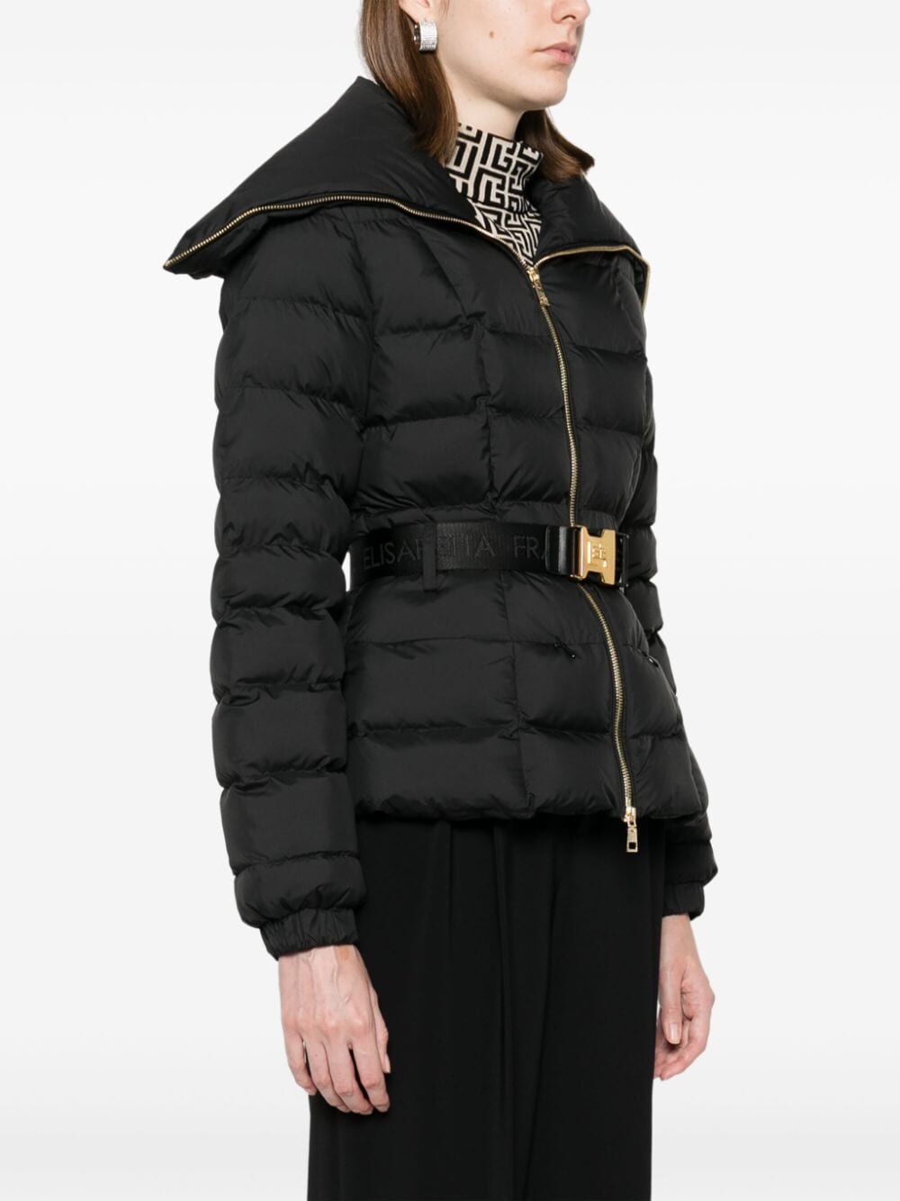 ELISABETTA FRANCHI Belted Short Down Jacket for Women