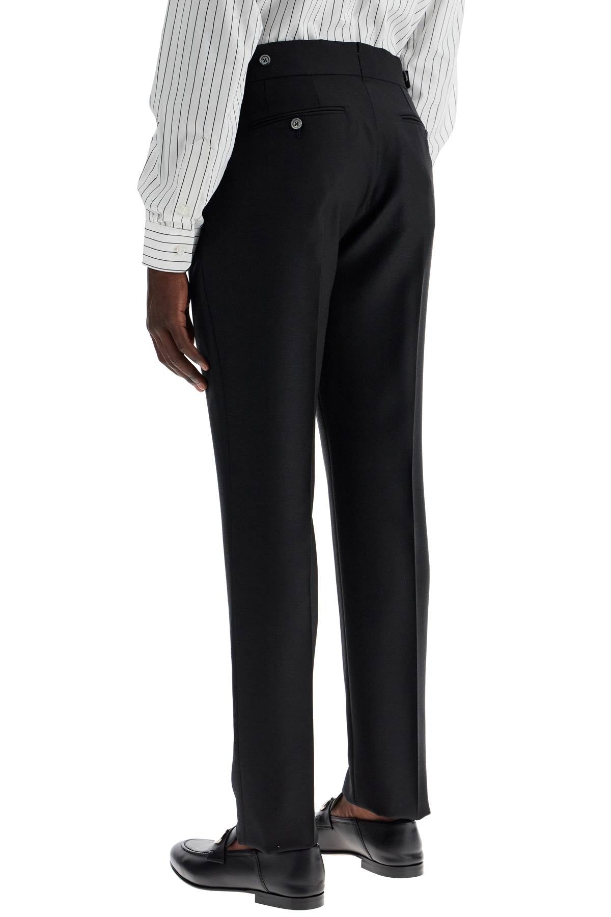 TOM FORD Premium Wool-Mohair Tailored Trousers with Integrated Belt